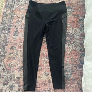 Eddie Bauer Two-Tone Black and Gray Leggings